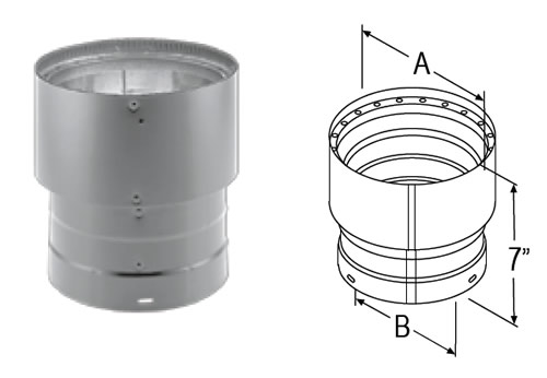 Duravent DVL 8in Increaser (6" Stove to 8" Chimney)